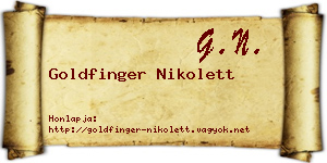 Goldfinger Nikolett névjegykártya